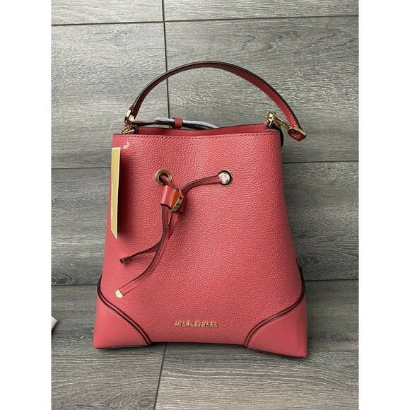 Michael Kors - Pebbled Leather Shoulder Bag - Light Berry Sorbet drawstring bag main image 0